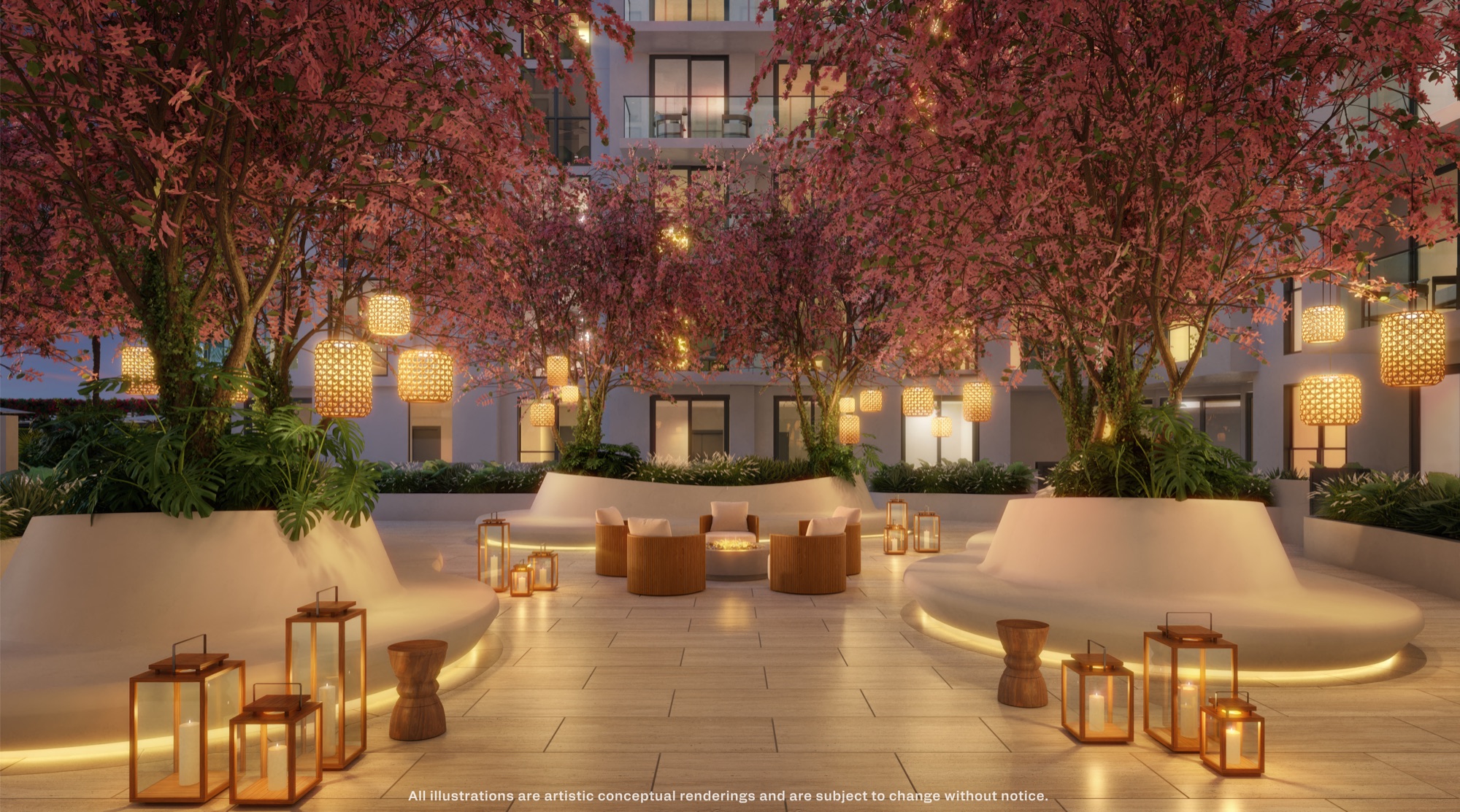 Flora courtyard and paseo