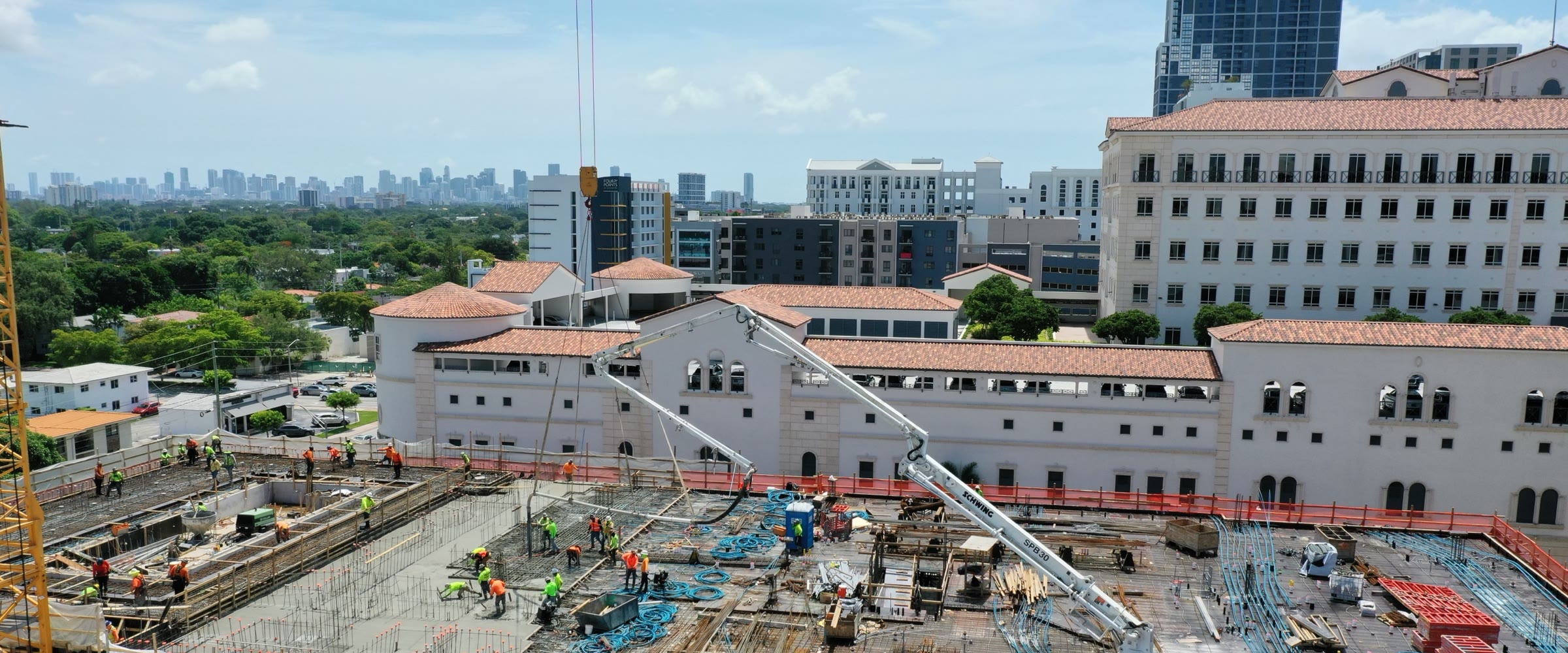 Looking east from the site over the Shops at Merrick Park